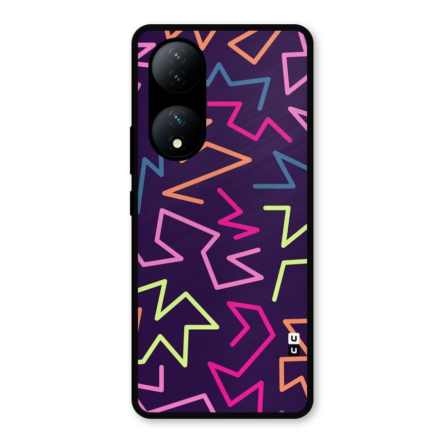 Colored Lines Metal Back Case for Vivo Y100a