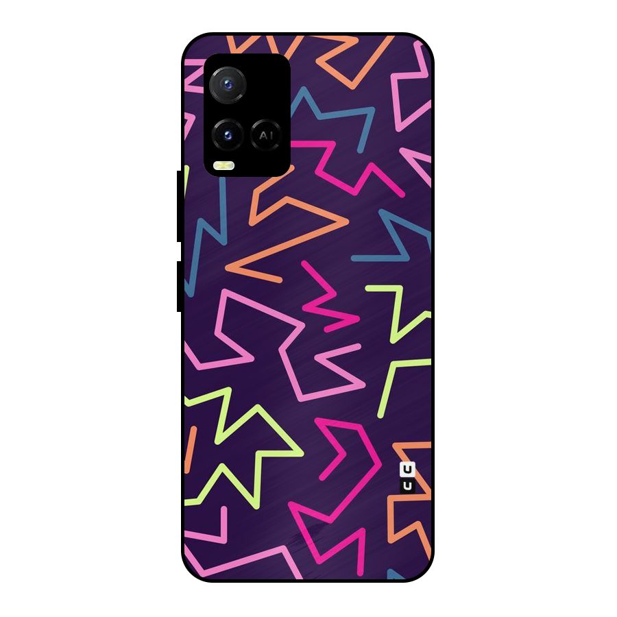 Colored Lines Metal Back Case for Vivo Y21