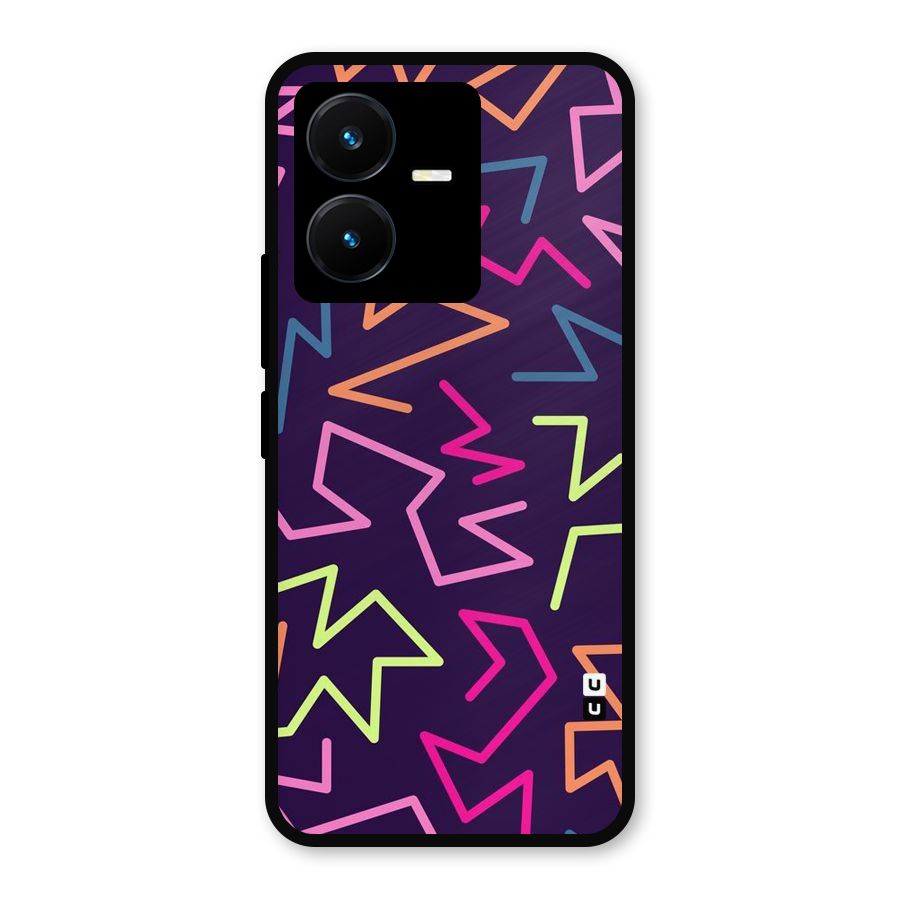 Colored Lines Metal Back Case for Vivo Y22