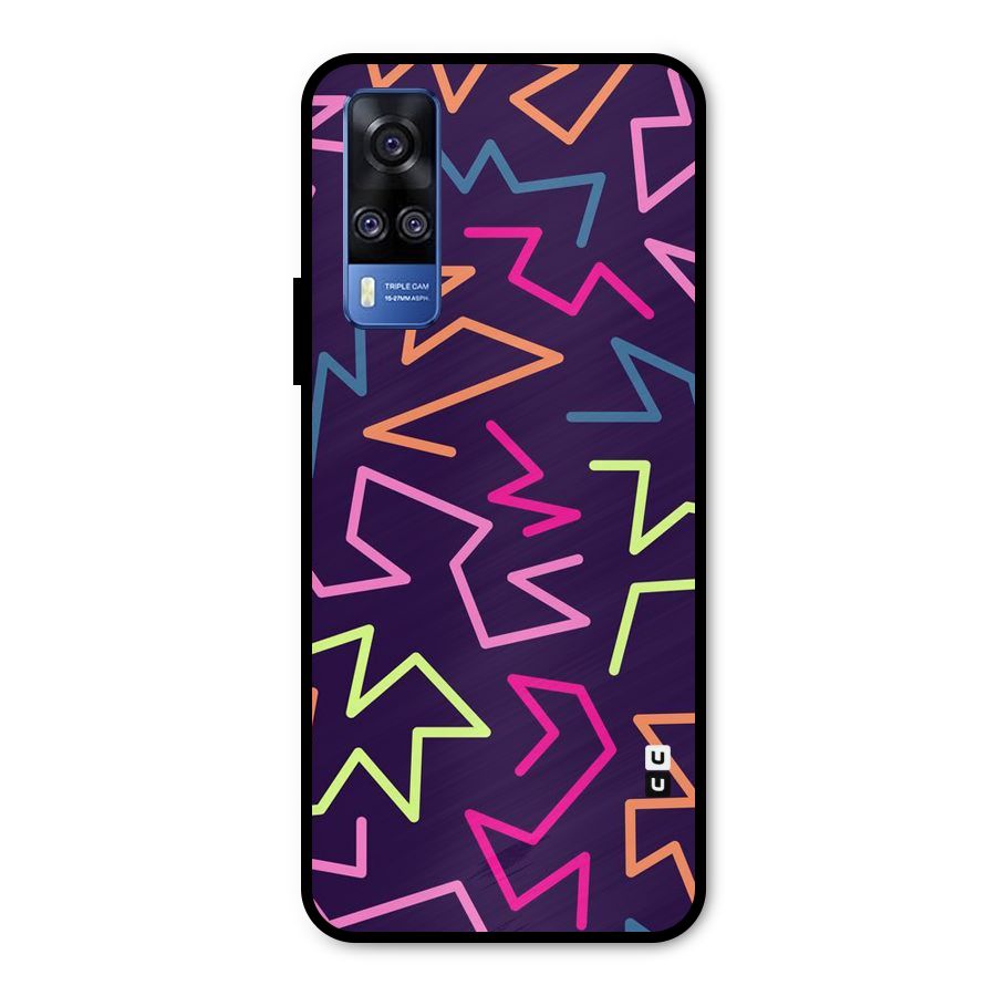 Colored Lines Metal Back Case for Vivo Y51A