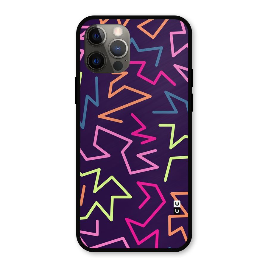 Colored Lines Metal Back Case for iPhone 12 Pro