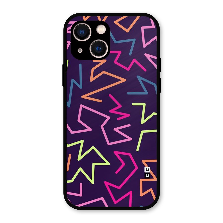 Colored Lines Metal Back Case for iPhone 13