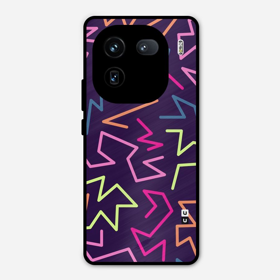 Colored Lines Metal Back Case for iQOO 12