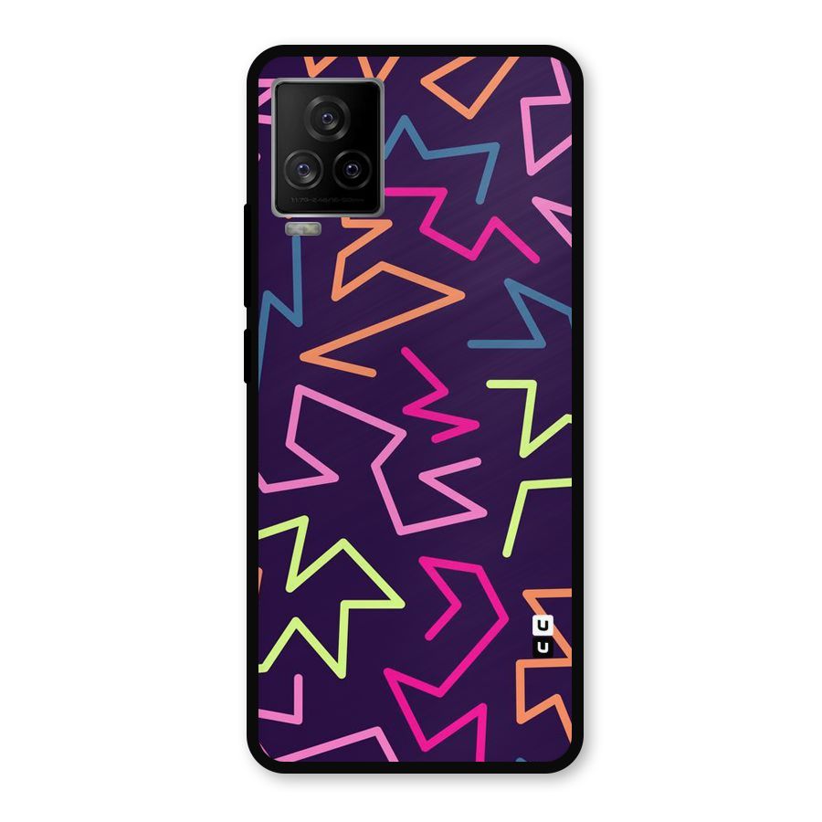 Colored Lines Metal Back Case for iQOO 7 Legend 5G
