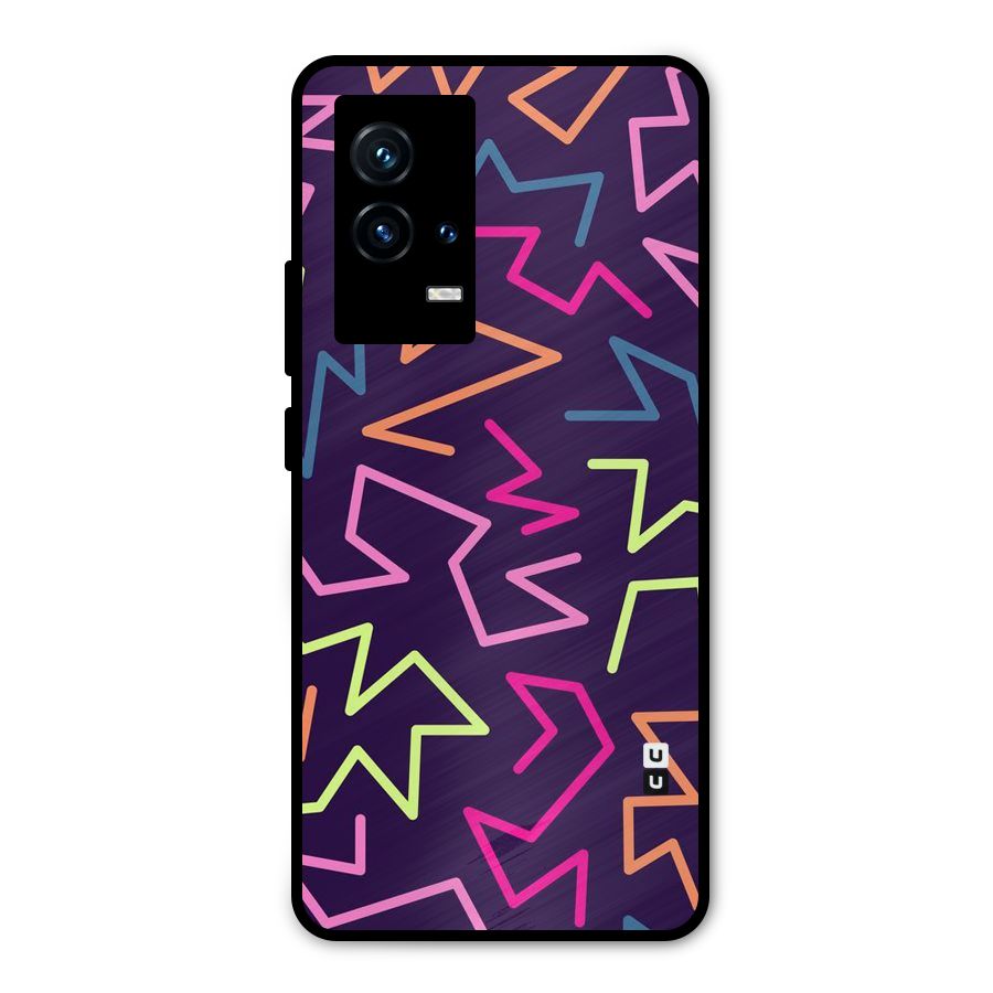 Colored Lines Metal Back Case for iQOO 9 5G