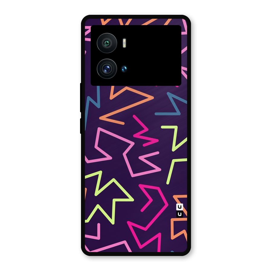 Colored Lines Metal Back Case for iQOO 9 Pro