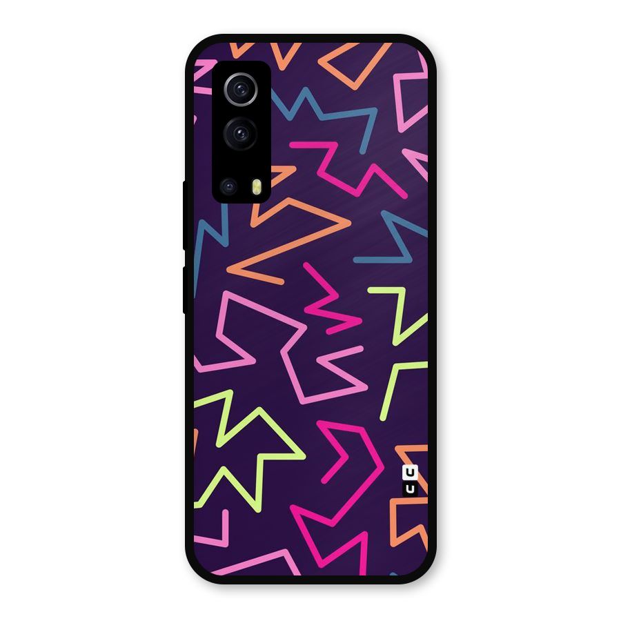 Colored Lines Metal Back Case for iQOO Z3