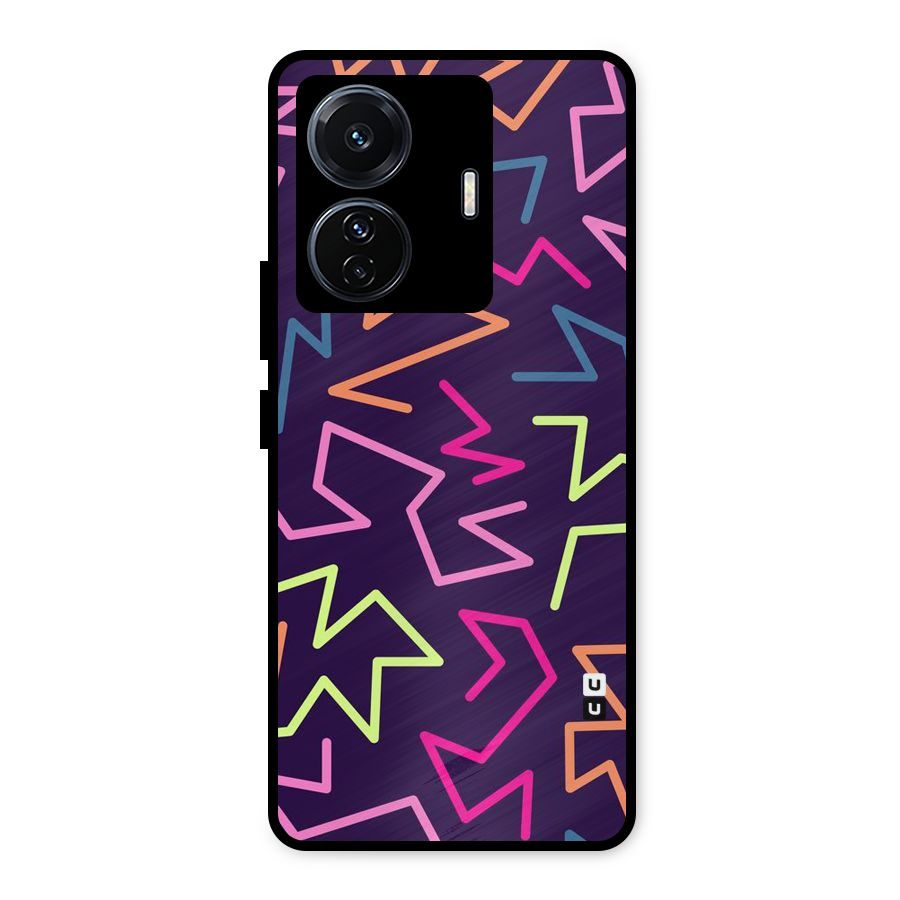 Colored Lines Metal Back Case for iQOO Z6