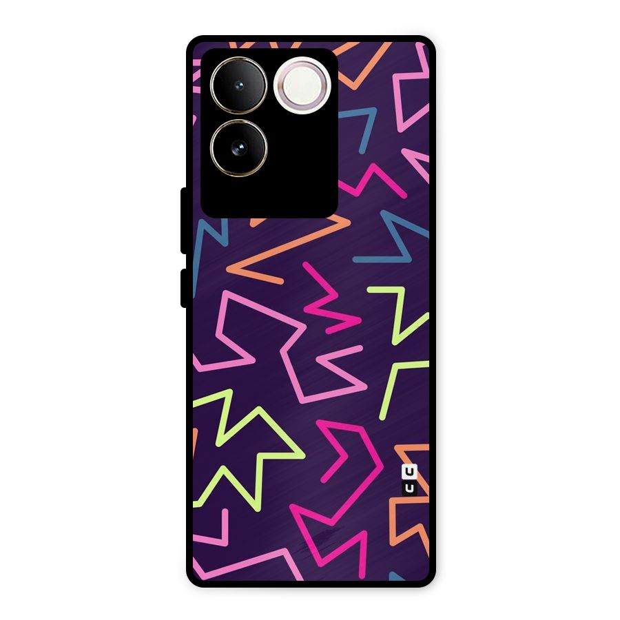 Colored Lines Metal Back Case for iQOO Z7 Pro