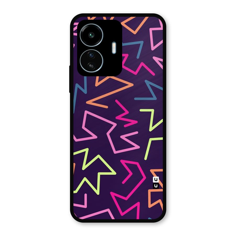 Colored Lines Metal Back Case for vivo iQOO Z6 Lite 5G