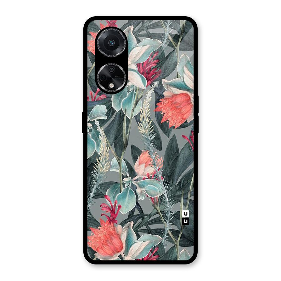 Colored Petals Glass Back Case for Oppo F23