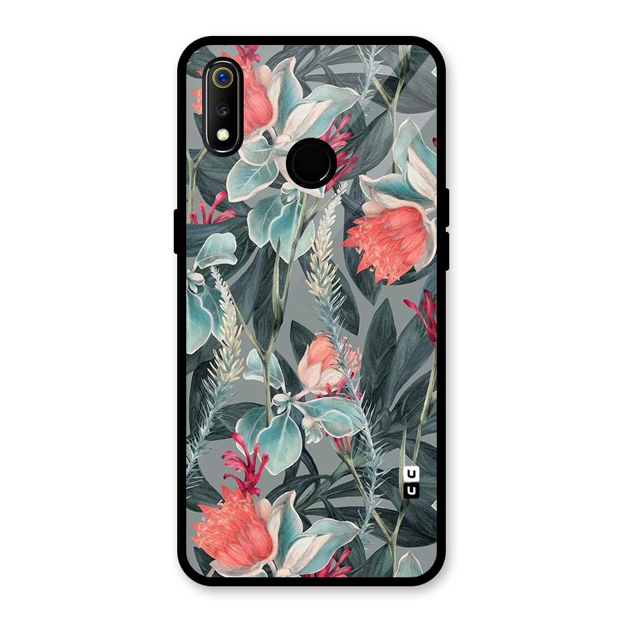 Colored Petals Glass Back Case for Realme 3i