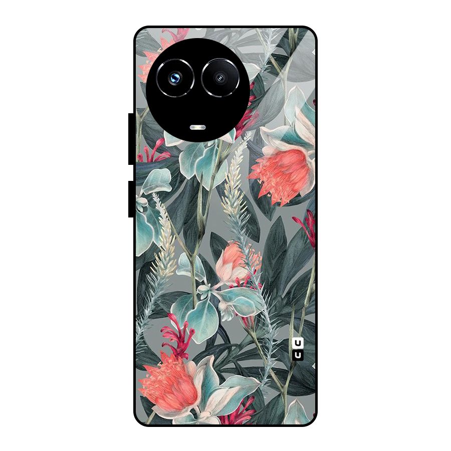 Colored Petals Glass Back Case for Realme Narzo 60X