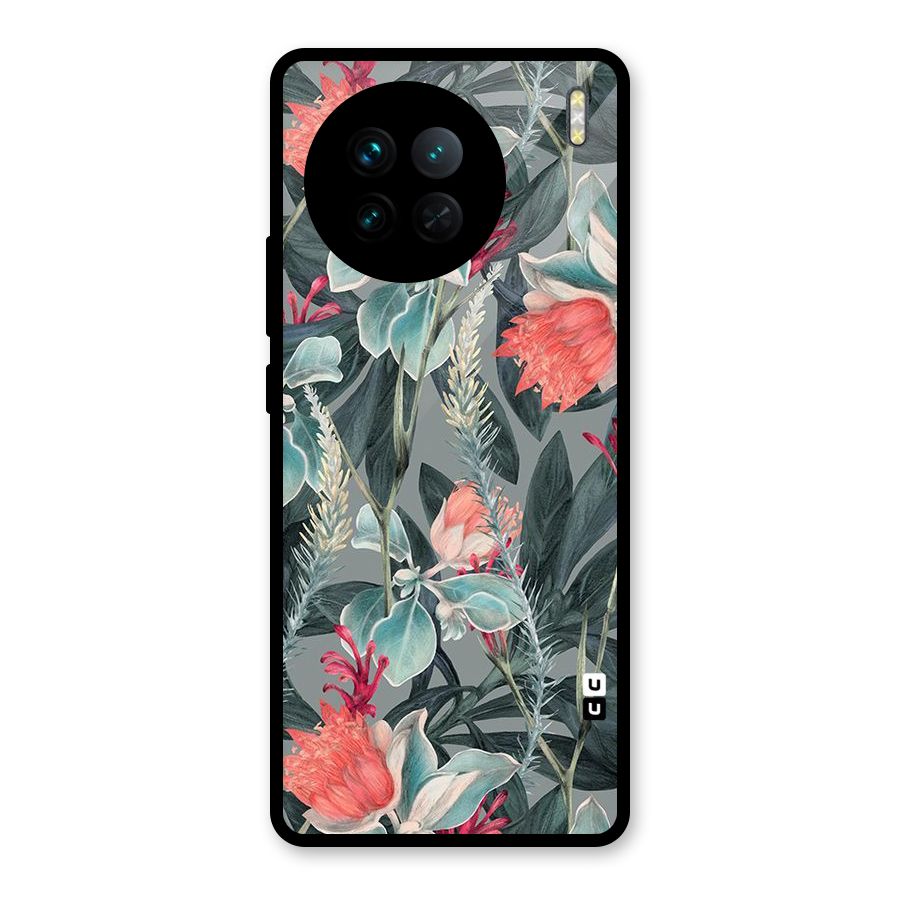 Colored Petals Glass Back Case for Vivo X90