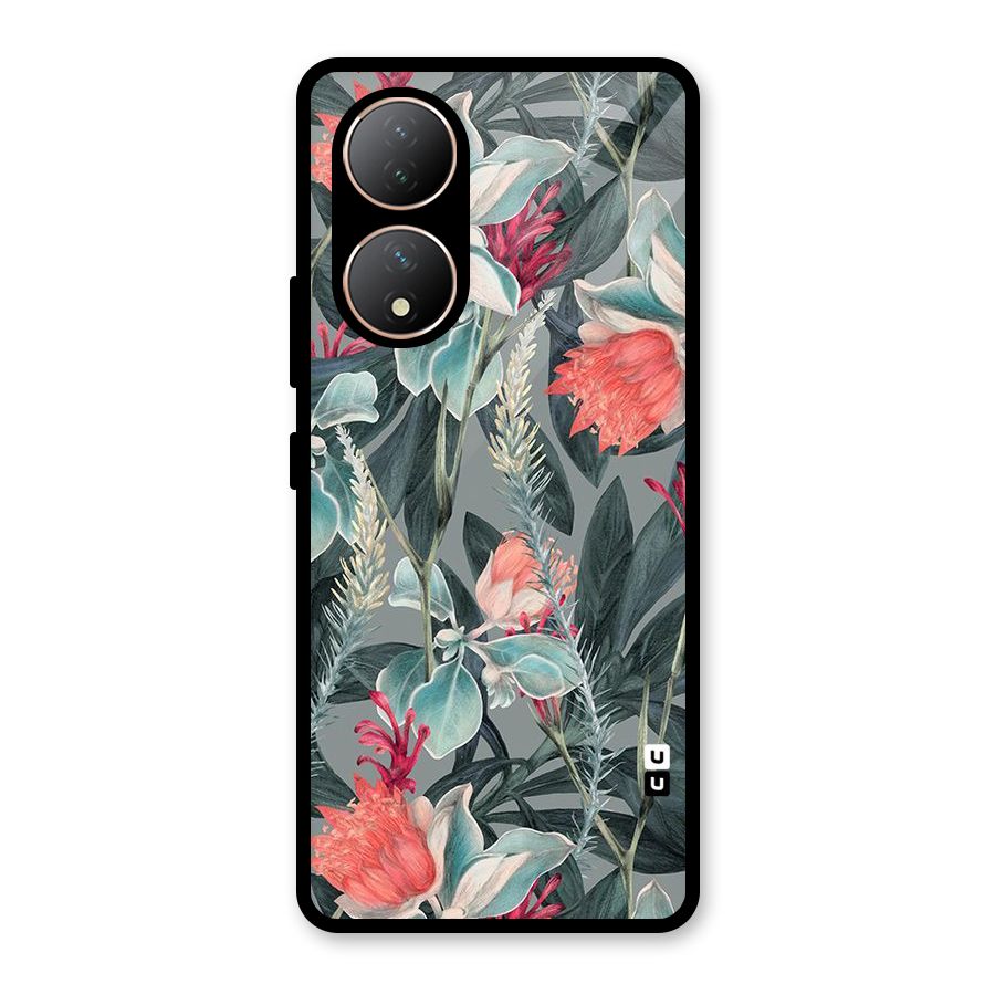 Colored Petals Glass Back Case for Vivo Y100A