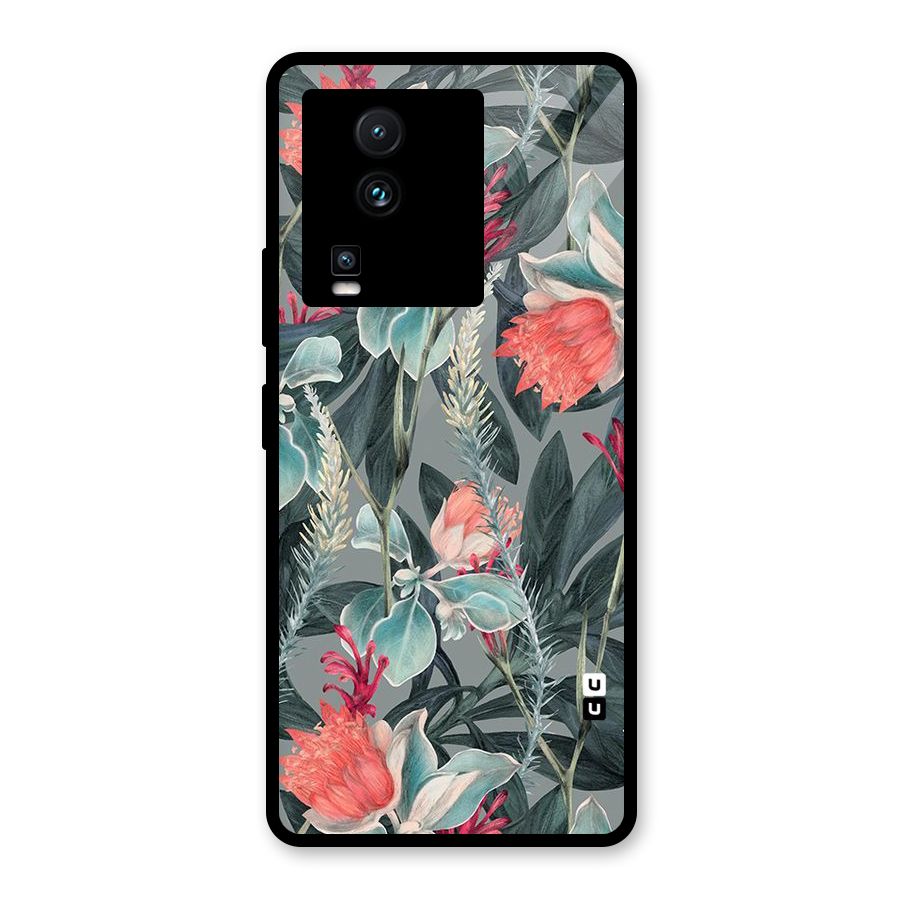 Colored Petals Glass Back Case for Vivo iQOO Neo 7 Pro