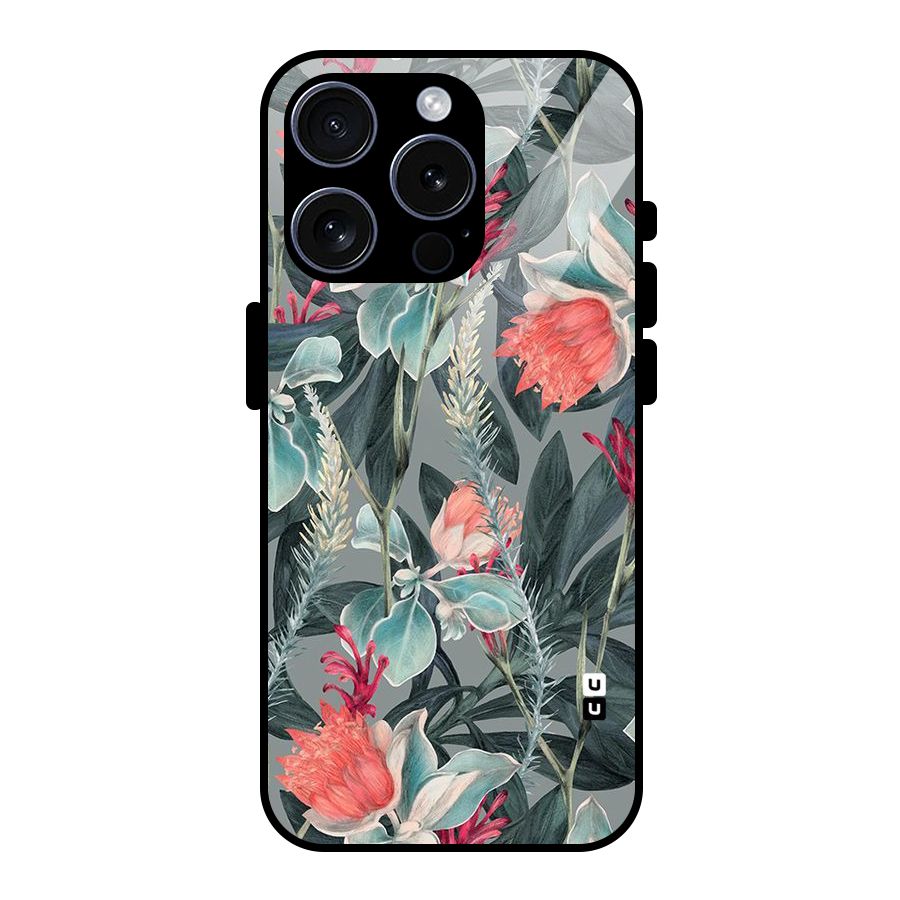 Colored Petals Glass Back Case for iPhone 15 Pro