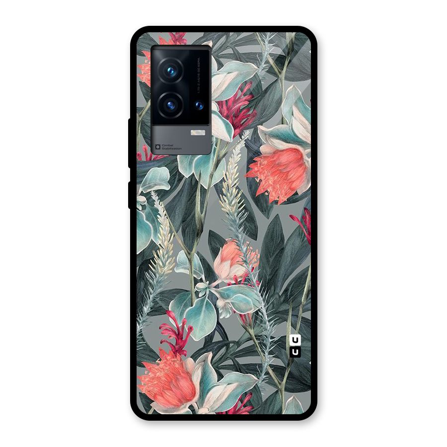 Colored Petals Glass Back Case for iQOO 9 5G