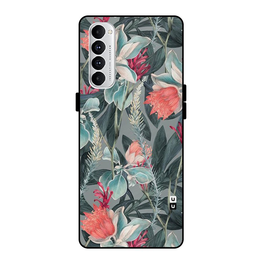 Colored Petals Metal Back Case for Oppo Reno4 Pro