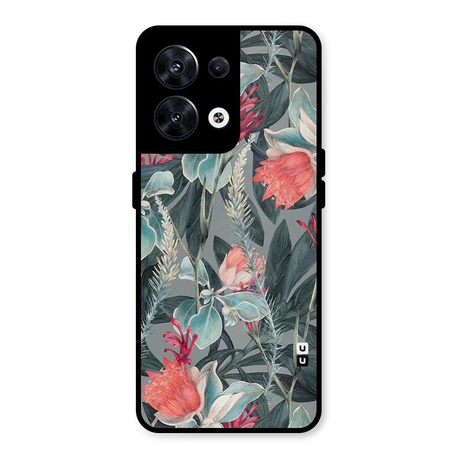 Colored Petals Metal Back Case for Oppo Reno8 5G