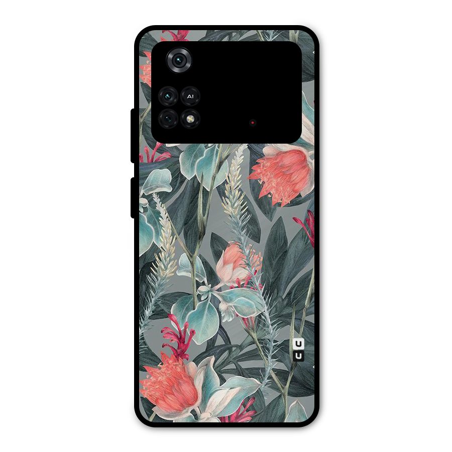 Colored Petals Metal Back Case for Poco M4 Pro 4G