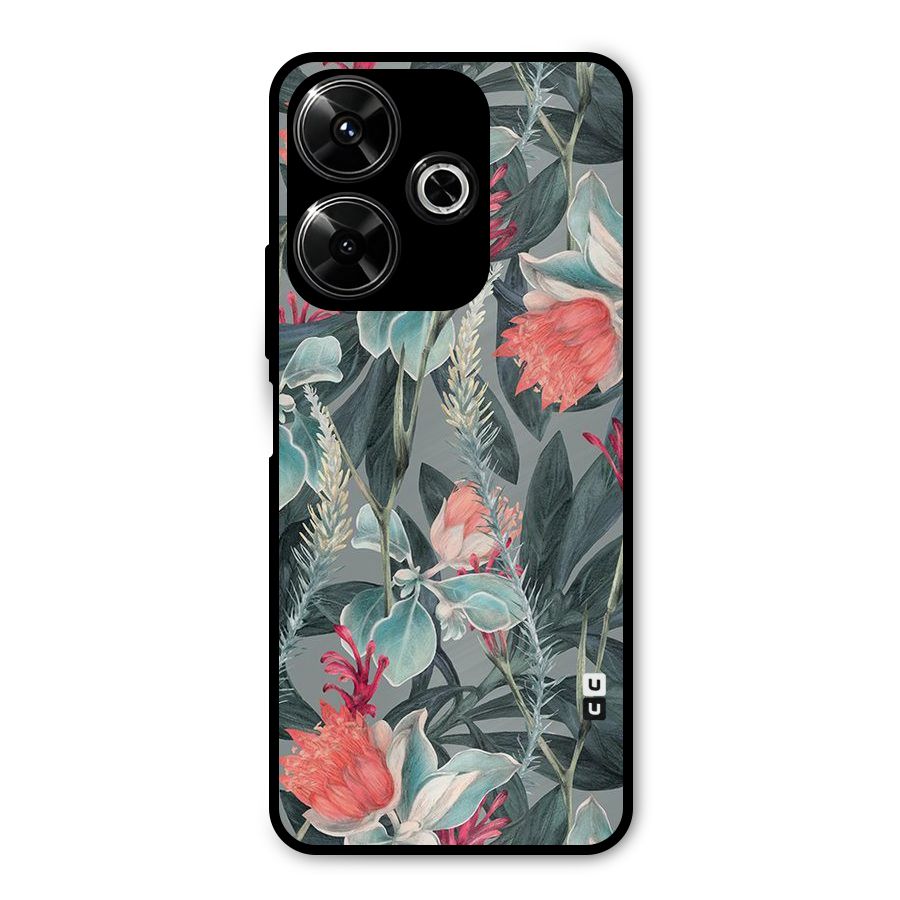 Colored Petals Metal Back Case for Poco M6 Plus