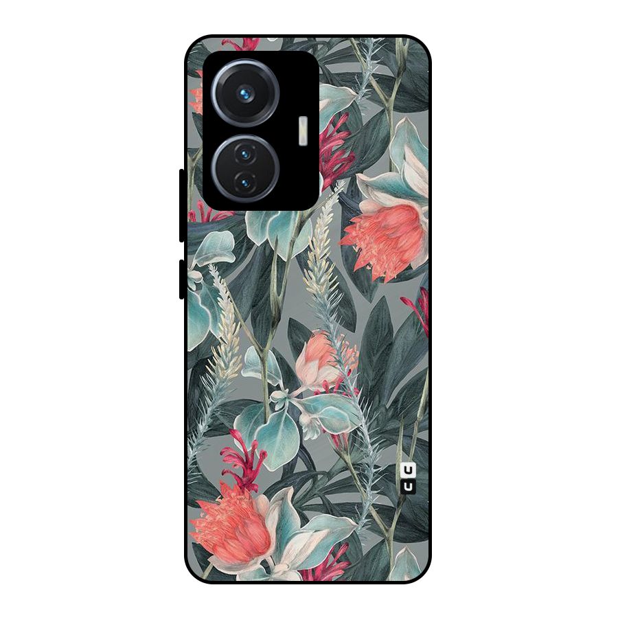 Colored Petals Metal Back Case for Vivo T1 44W