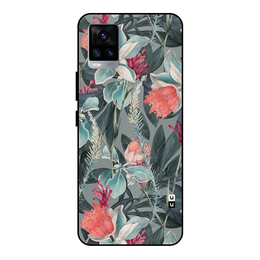 Colored Petals Metal Back Case for Vivo V20 2021