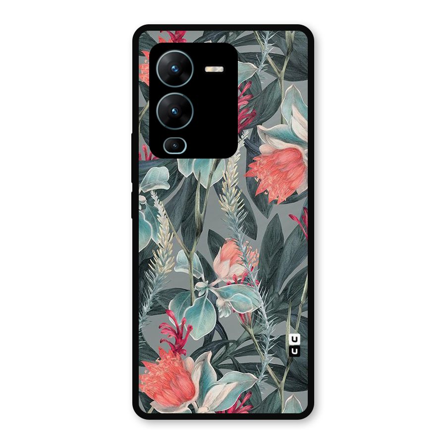 Colored Petals Metal Back Case for Vivo V25 Pro