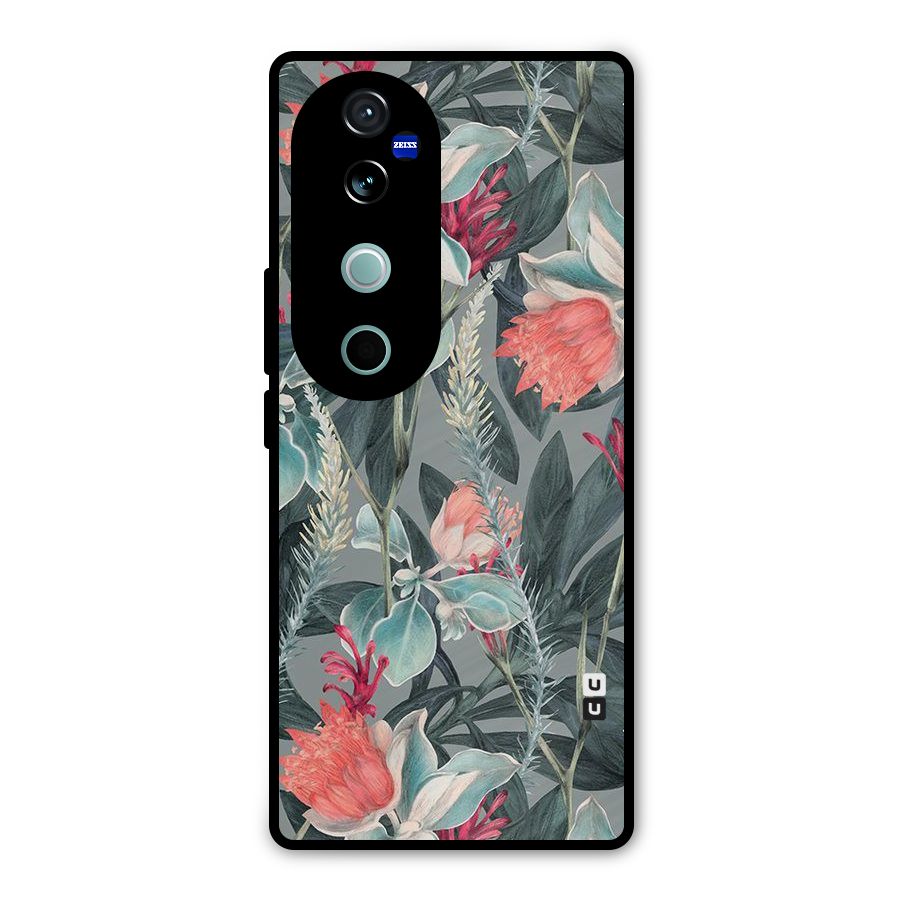 Colored Petals Metal Back Case for Vivo V40 Pro