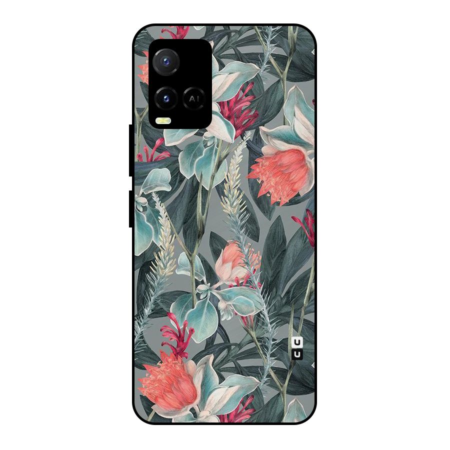 Colored Petals Metal Back Case for Vivo Y33s