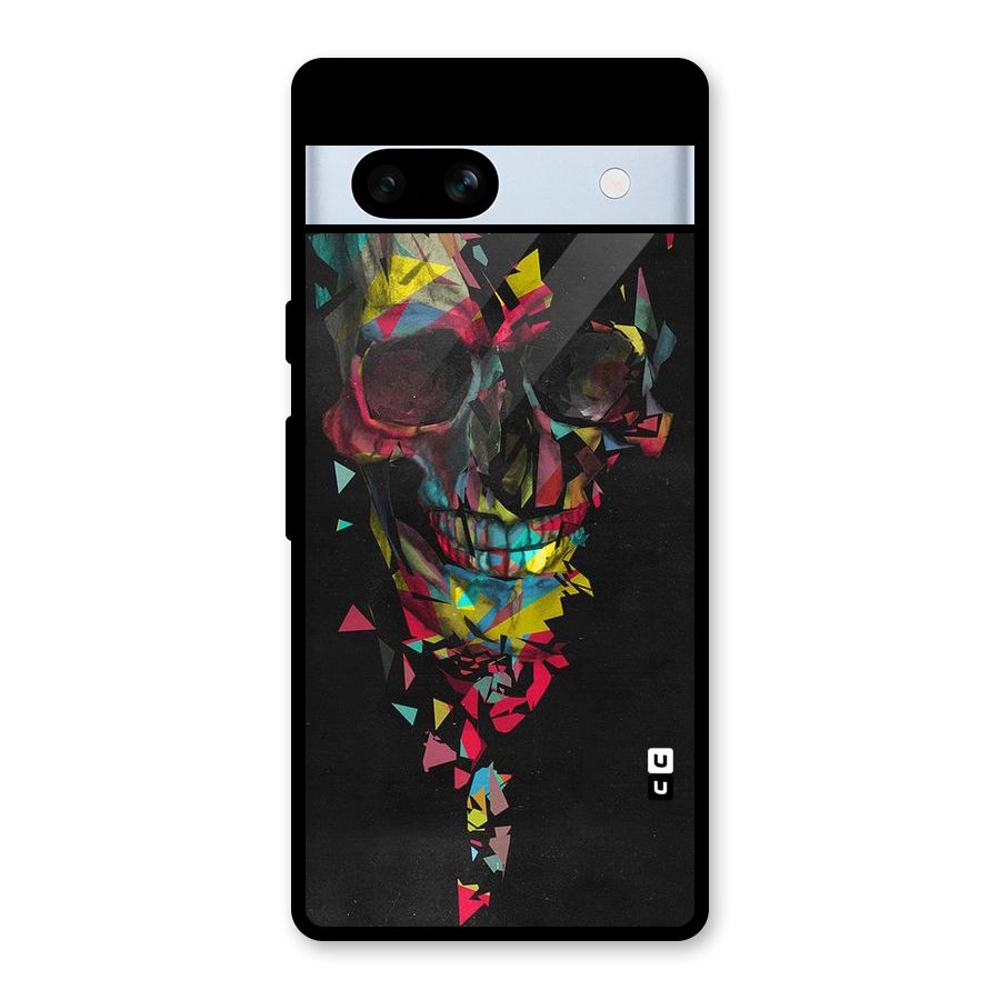 Colored Skull Shred Glass Back Case for Google Pixel 7a