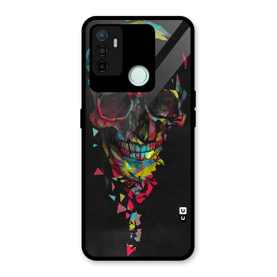 Colored Skull Shred Glass Back Case for Oppo A53