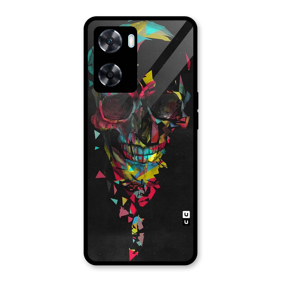 Colored Skull Shred Glass Back Case for Oppo A77s