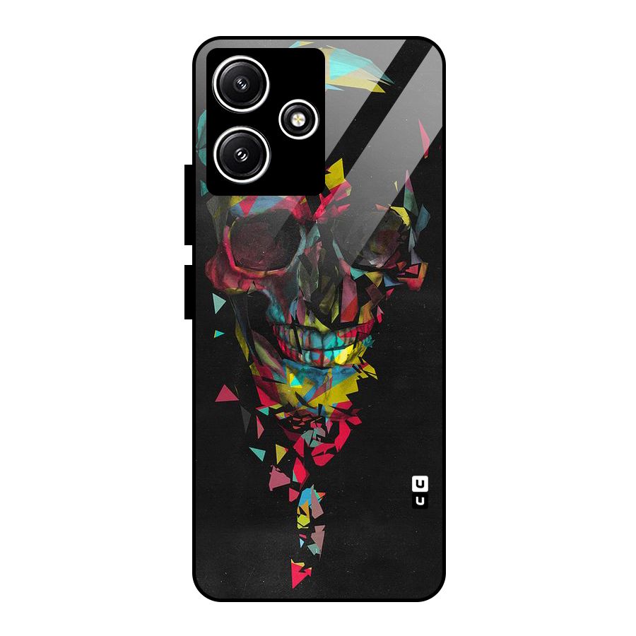 Colored Skull Shred Glass Back Case for Poco M6 Pro