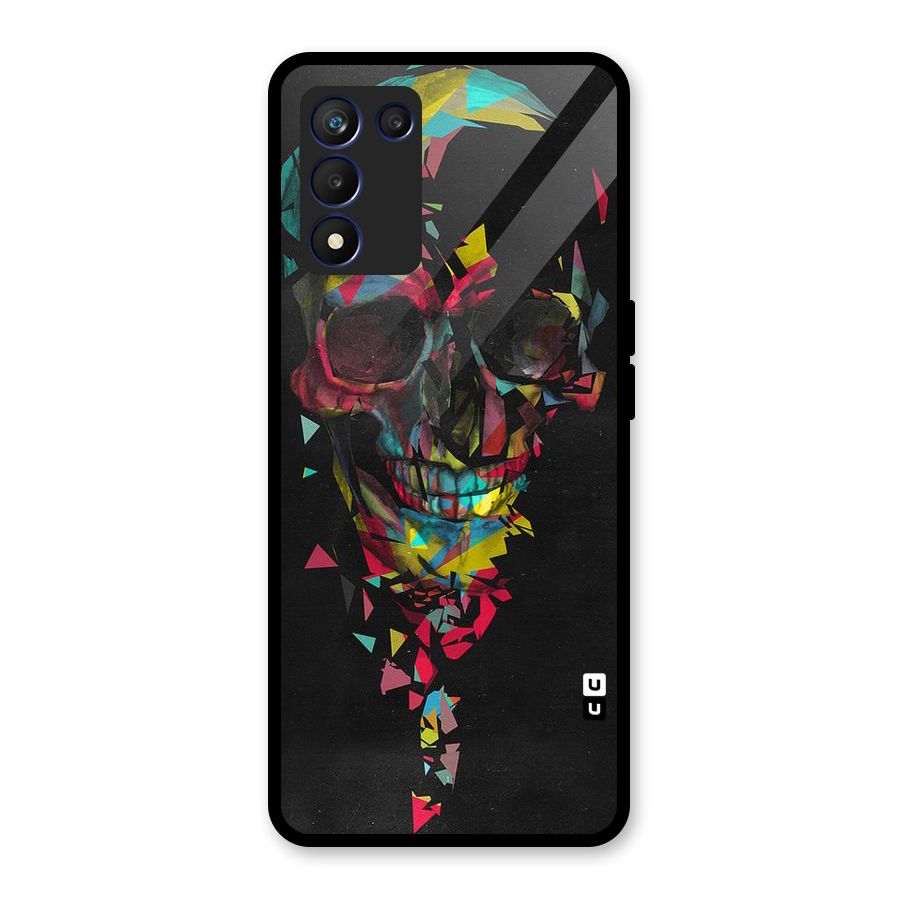 Colored Skull Shred Glass Back Case for Realme 9 5G Speed