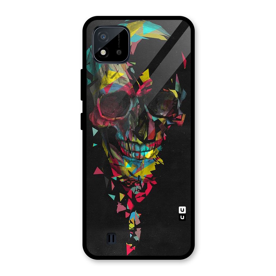 Colored Skull Shred Glass Back Case for Realme C11 2021