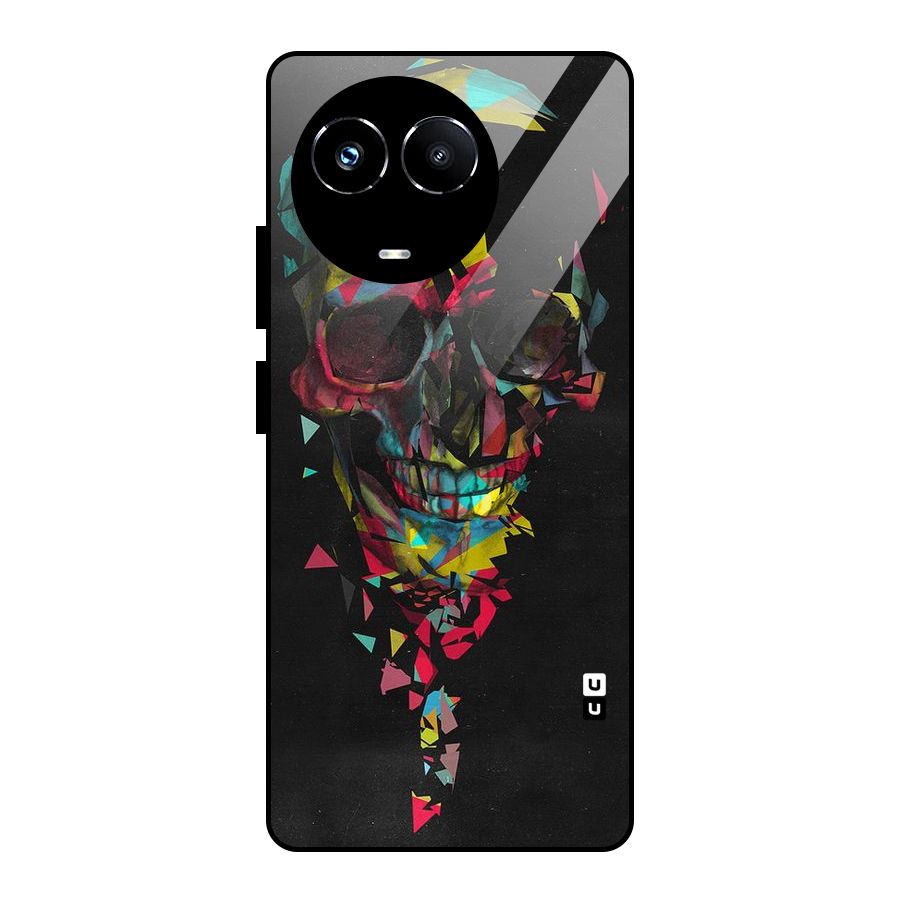 Colored Skull Shred Glass Back Case for Realme Narzo 60X