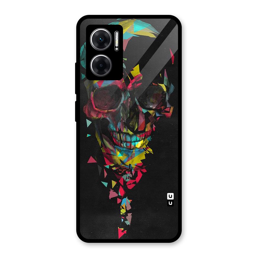 Colored Skull Shred Glass Back Case for Redmi 11 Prime 5G