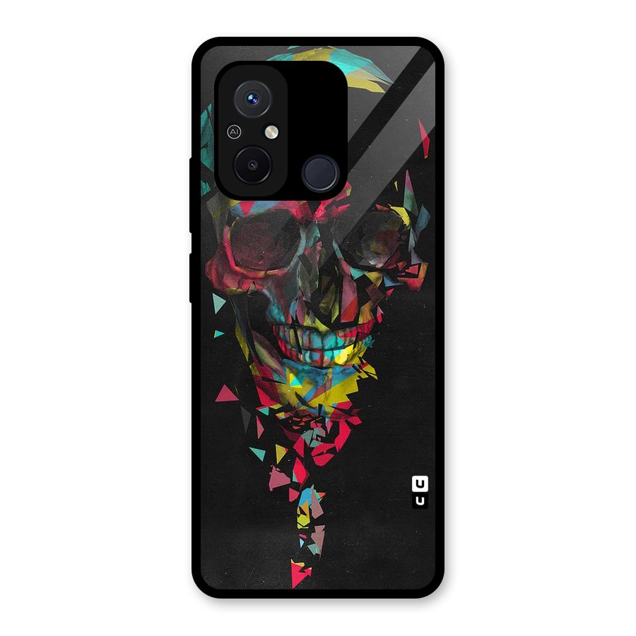 Colored Skull Shred Glass Back Case for Redmi 12C