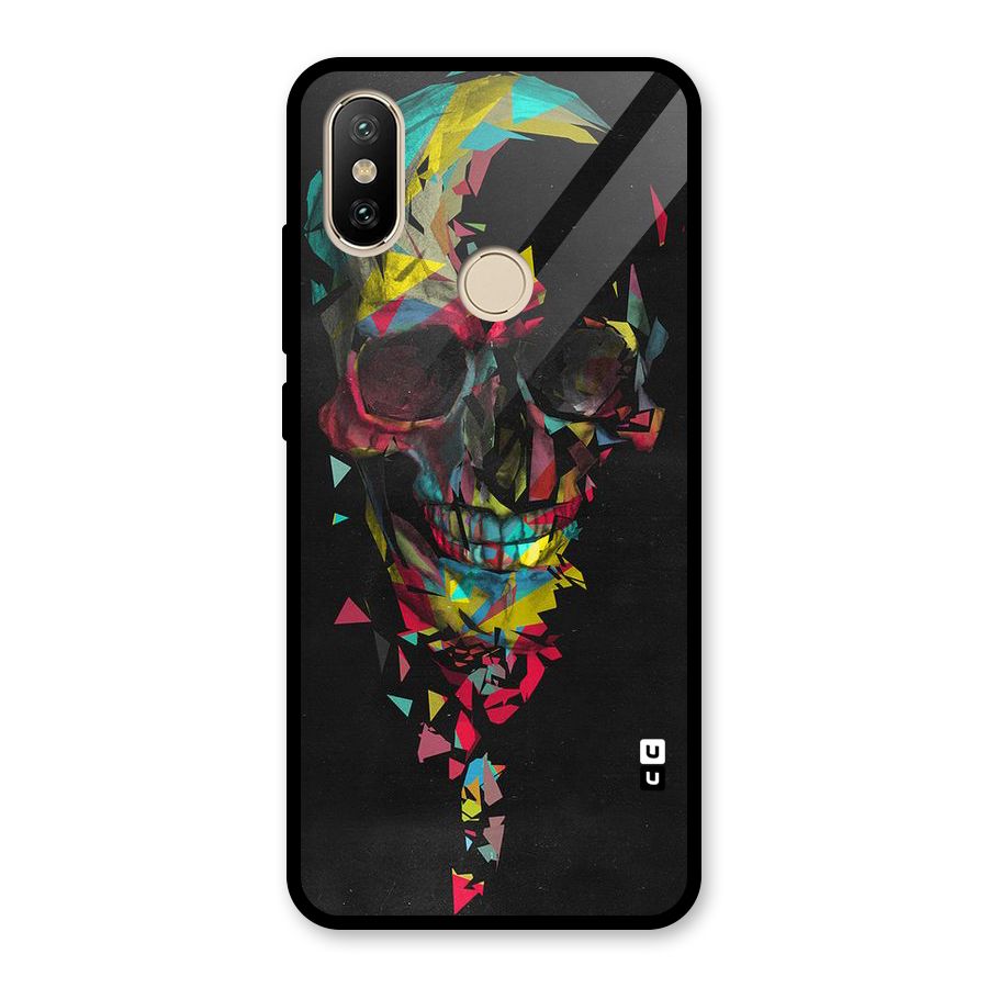 Colored Skull Shred Glass Back Case for Redmi A2