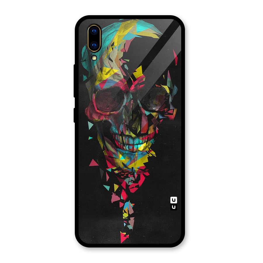 Colored Skull Shred Glass Back Case for Vivo V11 Pro