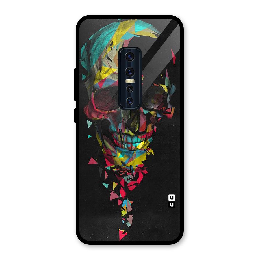 Colored Skull Shred Glass Back Case for Vivo V17 Pro