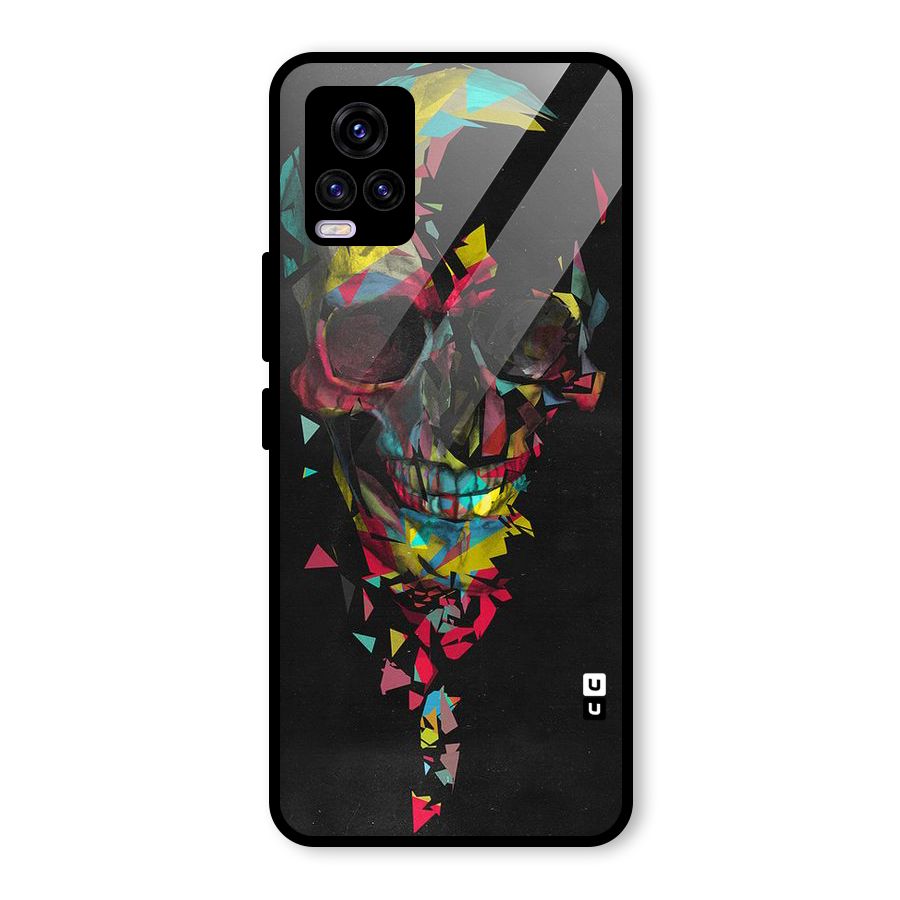 Colored Skull Shred Glass Back Case for Vivo V20 2021
