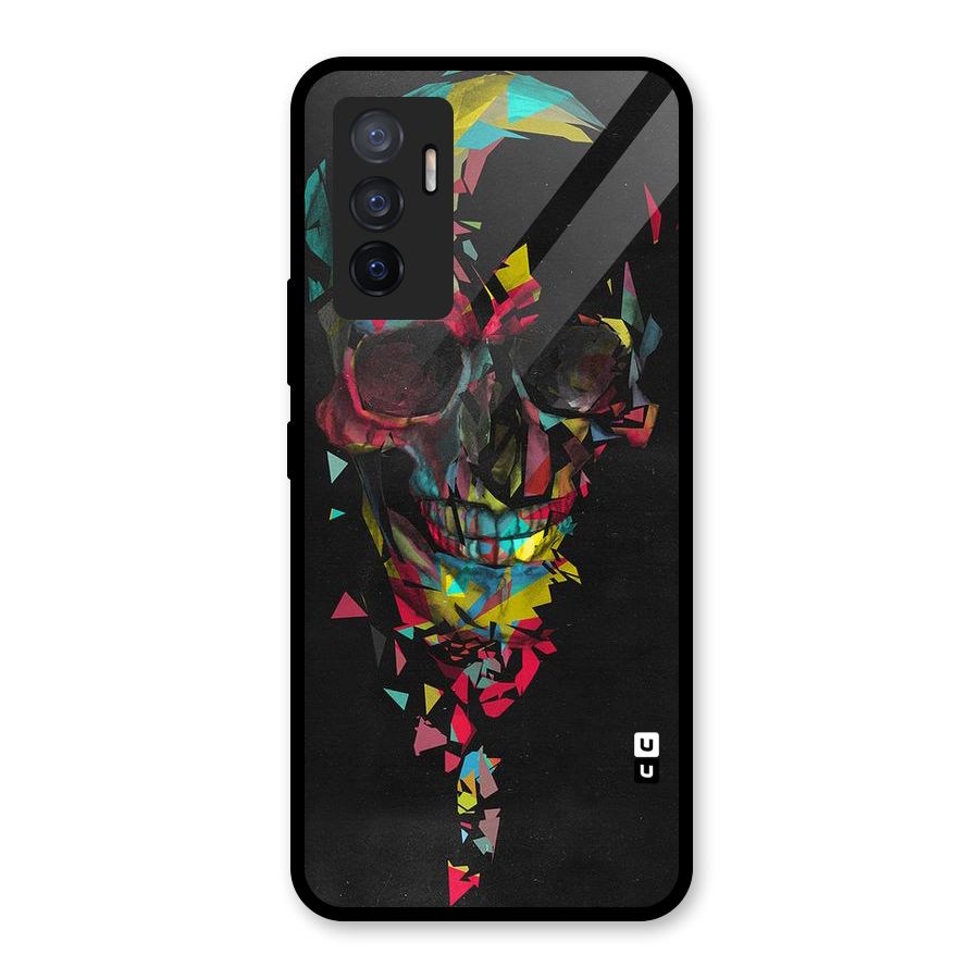 Colored Skull Shred Glass Back Case for Vivo V23e