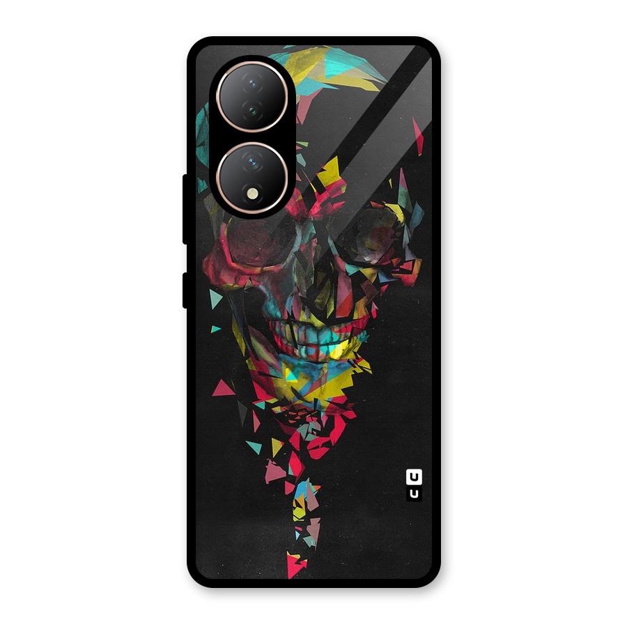 Colored Skull Shred Glass Back Case for Vivo Y100A
