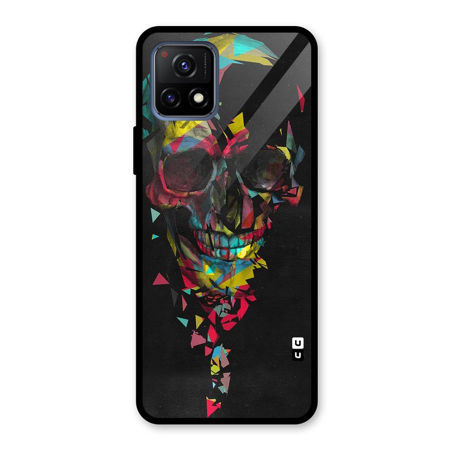 Colored Skull Shred Glass Back Case for Vivo Y72 5G