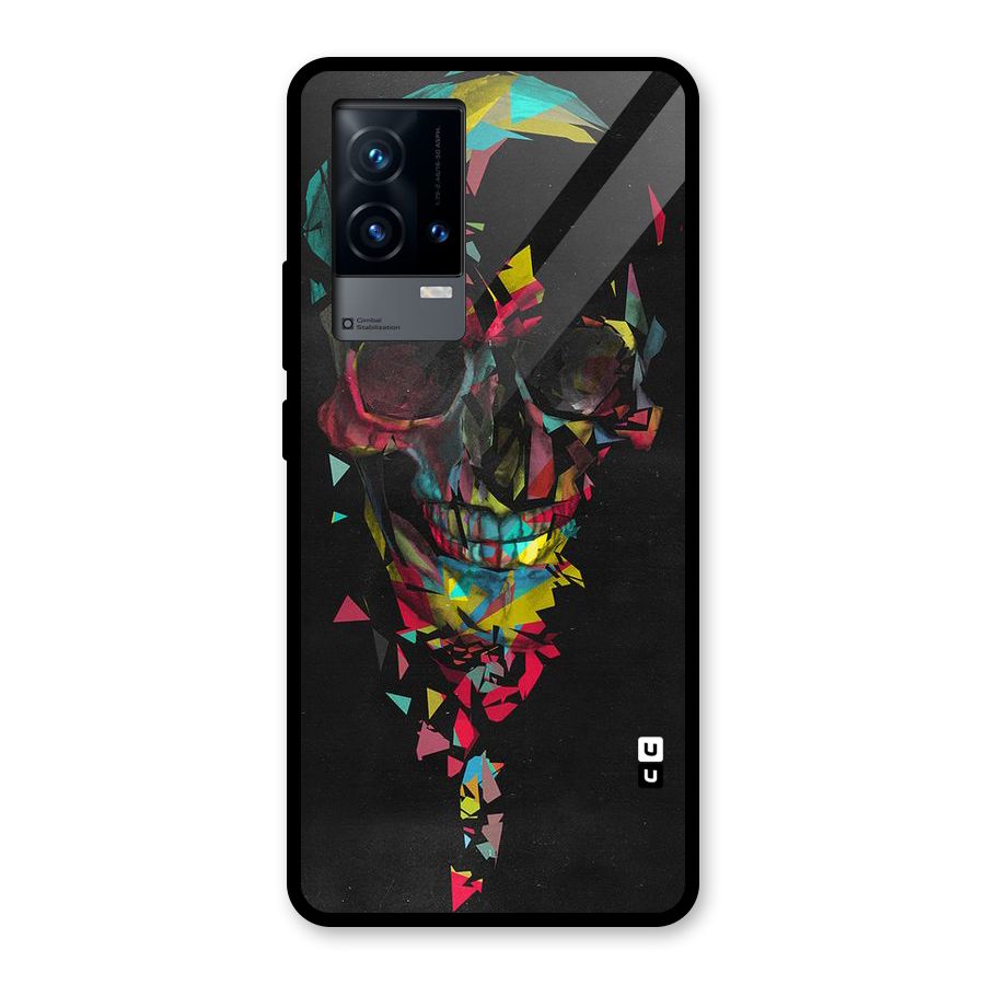 Colored Skull Shred Glass Back Case for iQOO 9 5G
