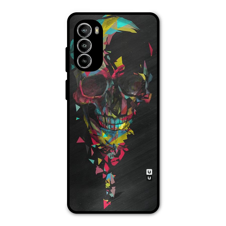 Colored Skull Shred Metal Back Case for Moto G52