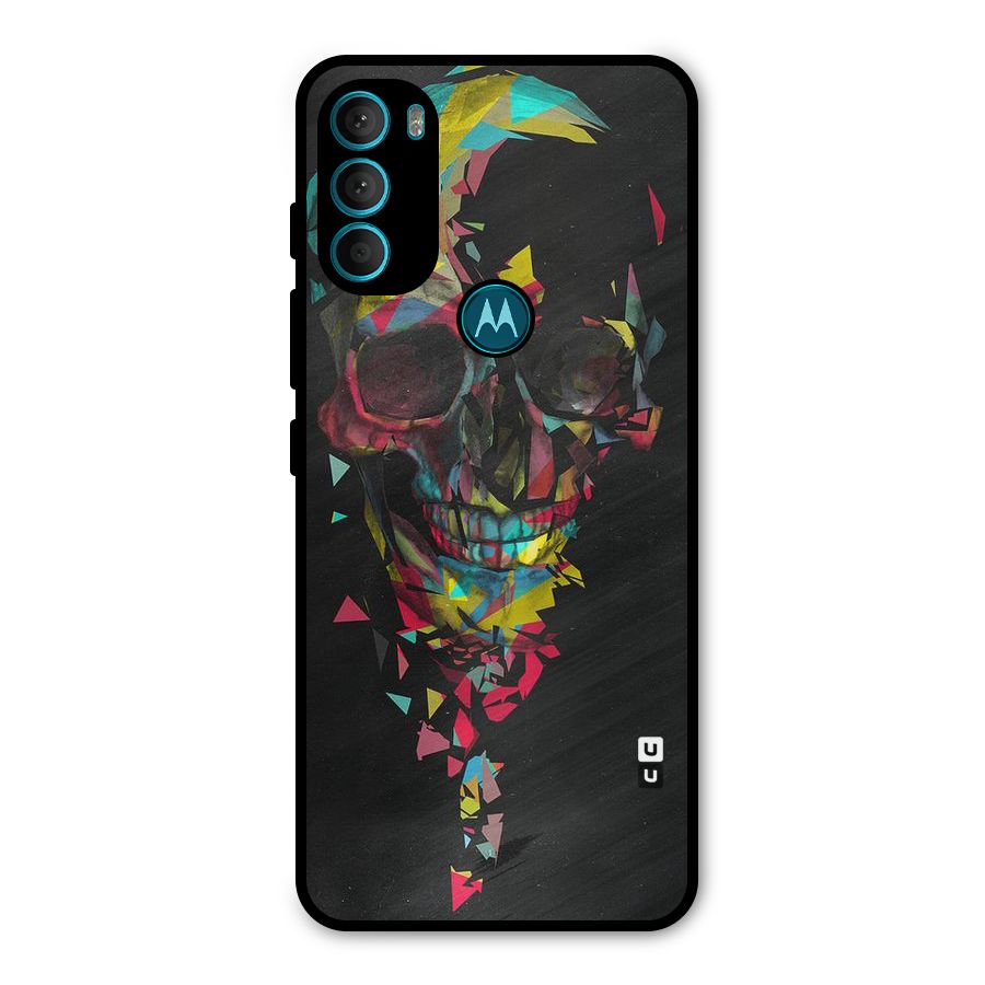 Colored Skull Shred Metal Back Case for Moto G71 5G